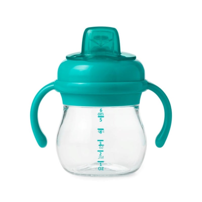 OXO Tot Transitions Soft Spout Sippy Cup with Removable Handles, Teal, 6 Ounce - Image 1
