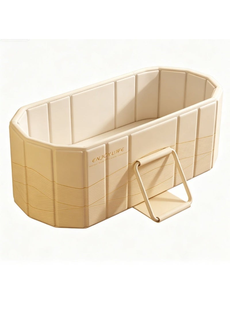MIGA Foldable Non-Inflatable Family Swimming Pool, Large Size Hard Plastic Collapsible Bathtub with Anti-Slip Ladder, Portable Outdoor Backyard Kids Adult Water Pool for Home Garden Patio Summer Cooling120*55*50 - Image 1