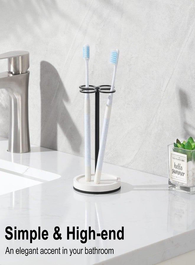 Luxspire Toothbrush Holder Stand, Stainless Steel Toothbrush Organizer with Diatomaceous Earth Base, Toothbrush Holder for Bathroom, Suitable for Home, Hotel Countertop Vanity, Matte Black - Image 5