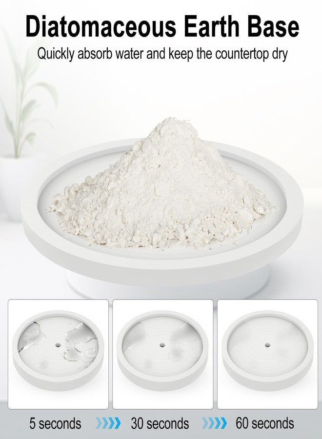 Luxspire Toothbrush Holder Stand, Stainless Steel Toothbrush Organizer with Diatomaceous Earth Base, Toothbrush Holder for Bathroom, Suitable for Home, Hotel Countertop Vanity, Matte Black - Image 4