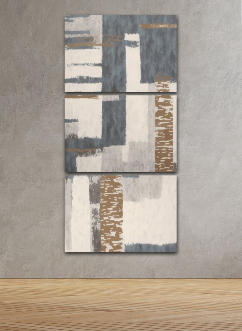 ماركتنا لوحة جدارية فنية لتزين الحائط بتصميم تجريدي، ثلاث قطع مقاس120X60سم - Image 1
