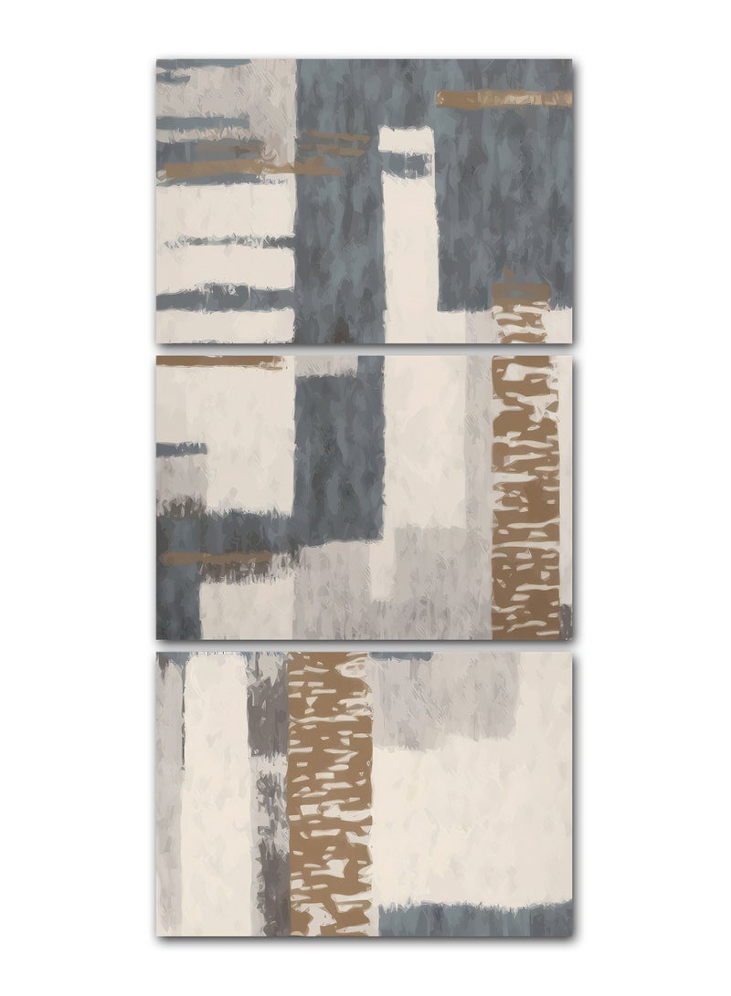 ماركتنا لوحة جدارية فنية لتزين الحائط بتصميم تجريدي، ثلاث قطع مقاس120X60سم - Image 2