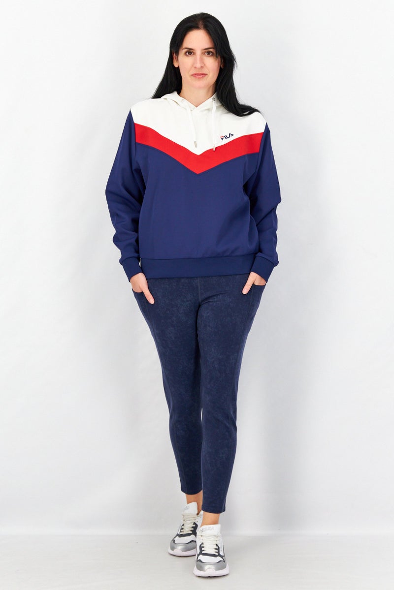 FILA Women Sportswear Fit Long Sleeve Bosa Cropped Hoody, Medieval Blue  - Image 2