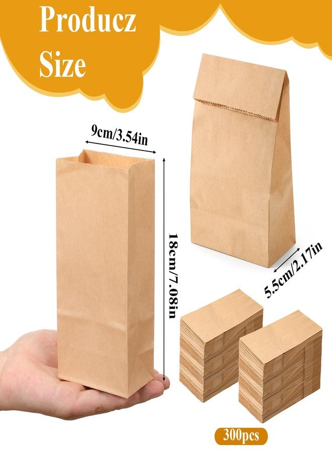 Xosjska 300 Pack Mini Paper Bags 7 x 3.5 x 2.2inch Small Brown Paper Bags Papers Lunch Bag Durable Brown Papers Snack Bag for Candy, Snack, Popcorn, Lunch, Party Favor, Thank You Gift Packaging - Image 2