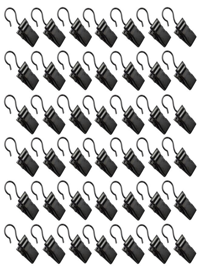 Markeny 100PCS Stainless Steel Metal Clips with Hook for Curtain, Photos, Art Craft Hanger Hanging Clips Home Decoration, Black - Image 1