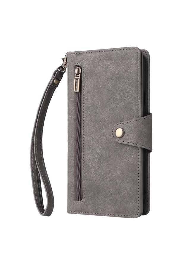 اس-توب جراب هاتف OnePlus 7T Pro مصنوع من الجلد مع مشبك برشام و9 بطاقات بثلاث طيات - Image 2