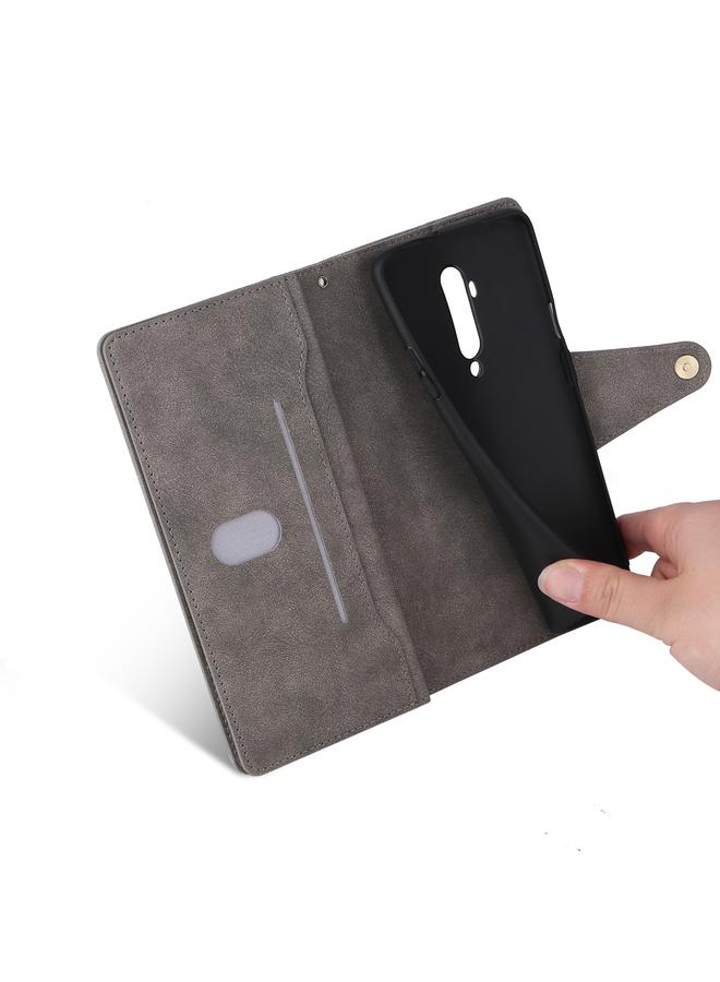 اس-توب جراب هاتف OnePlus 7T Pro مصنوع من الجلد مع مشبك برشام و9 بطاقات بثلاث طيات - Image 5