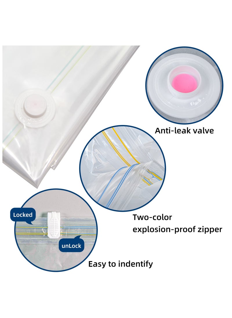 Vacuum Storage Bags, Pack of 12, (3 Jumbo 3 Large 3 Medium 3 Small) with Free 55W Electric Pump, Reusable Space Saver Compression Bags for Travel, Ideal for Clothes, Bedding, Duvets