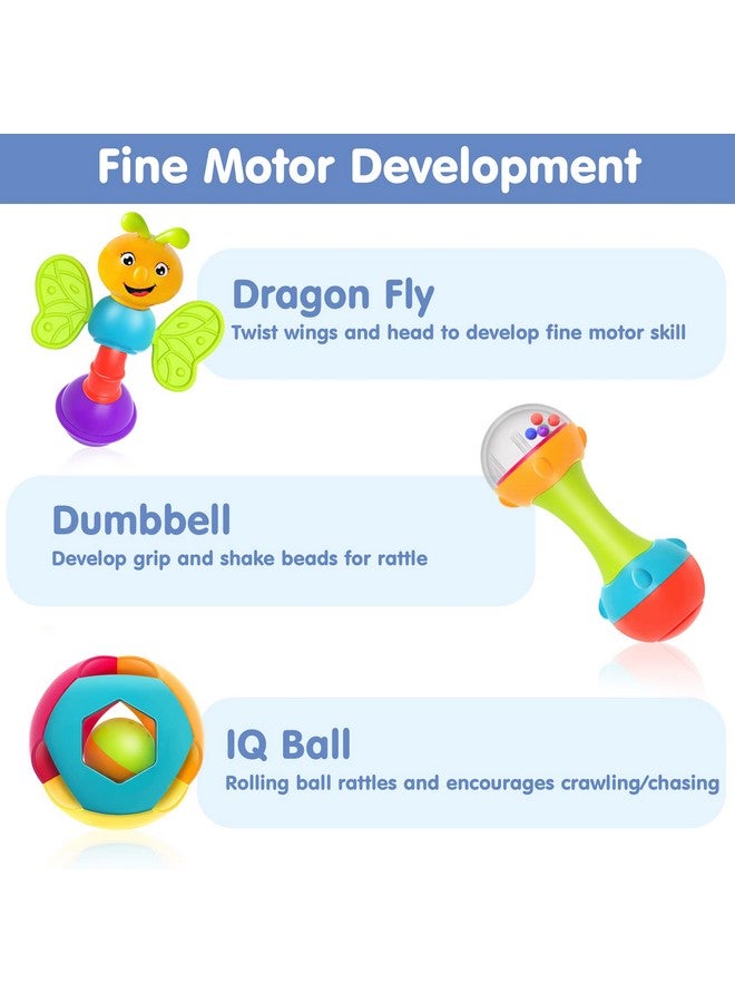 iPlay, iLearn 10pcs Baby Rattles Toys Set, Infant Grab Shake Rattle, Easy Hold Sensory Teether, Babies Development Learning Music Toy, Newborn Shower Birthday Gift 1 2 3 4 5 6 7 9 10 12 Month Boy Girl - Image 5