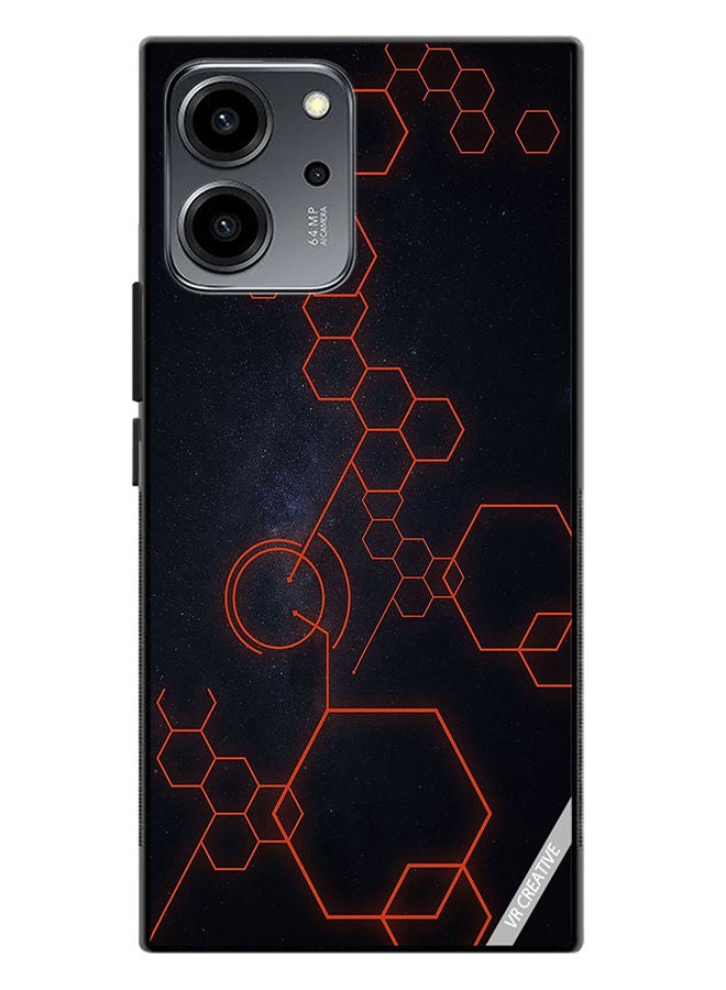 VR CREATIVE Protective Case Cover For Honor 80 SE Abstract Hexagon Design Multicolour - Image 1