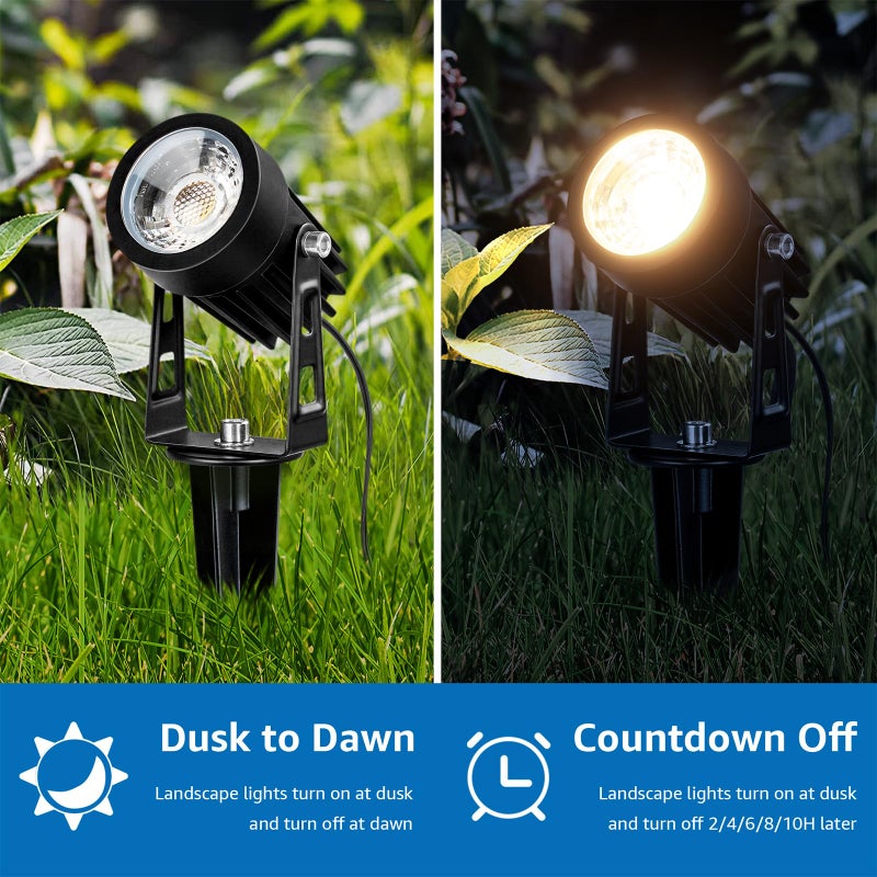 SUNVIE All-in-One LED Low Voltage Landscape Lighting Kit, 12-Pack Landscape Lights with Transformer 100FT Wire and Connectors, 3000K Waterproof Low Voltage Landscape Lights for Garden Yard House Tree - Image 5