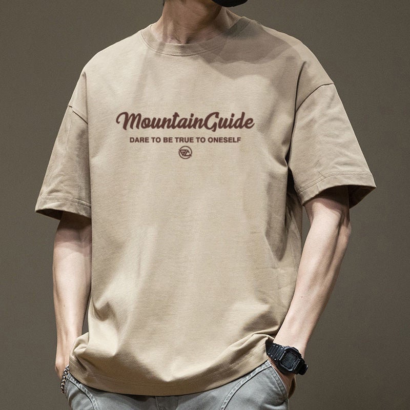 Heavyweight T-Shirt for Men, New Summer Hong Kong Style Trendy Large Size Round Neck Casual Versatile Top Short-Sleeve Base Shirt - Image 1