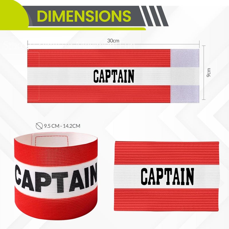GISCO Captain Arm Band | Elastic Football/Soccer Arm Band | Set of 4 | Multi-Colour | Senior | Free Size - Image 3