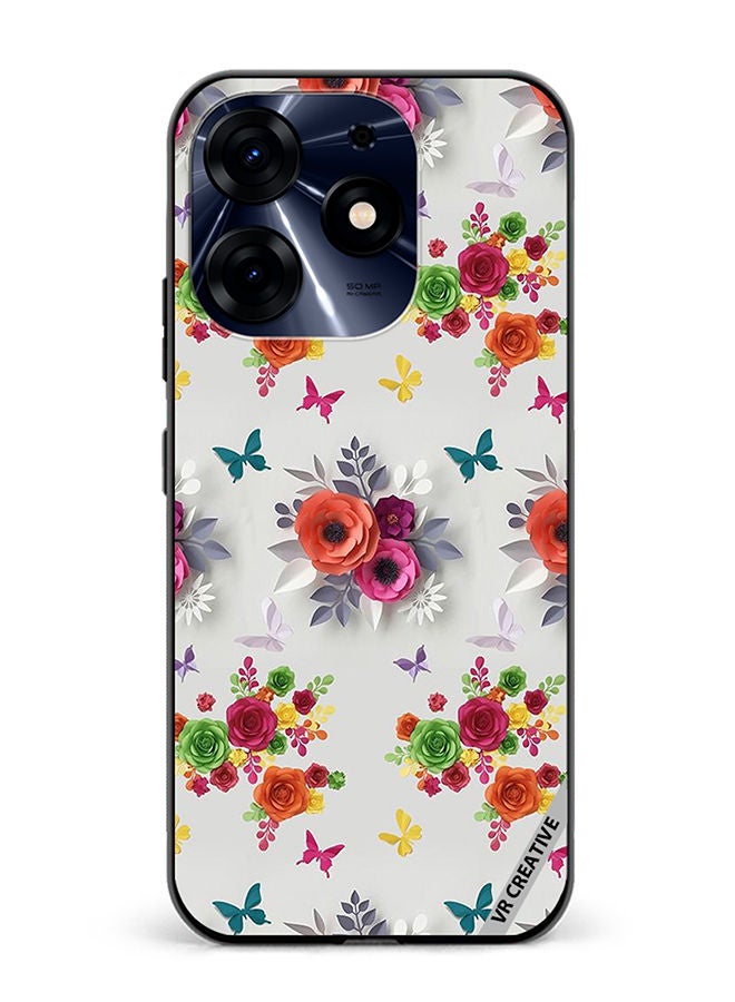 VR CREATIVE Protective Case Cover For Tecno Spark 10 Pro Flower Design Multicolour - Image 1