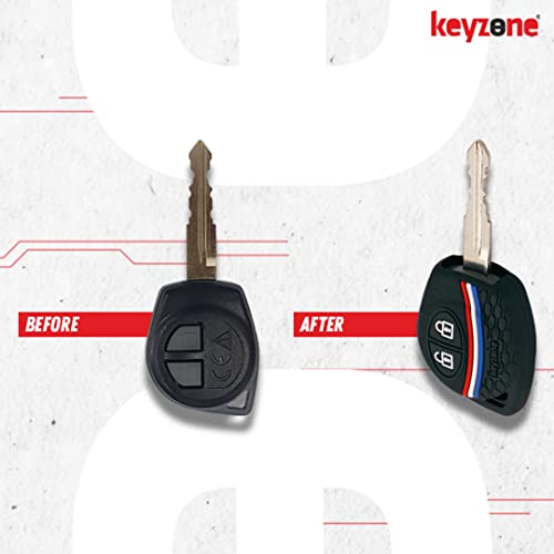 Keyzone Striped Silicone Key Cover for Suzuki Jimny,Fronx,Swift,Dzire,Baleno,Eritga,Grand Vitara,Brezza,e-Vitara,Ciaz,WagonR,Alto,Scross,Ignis 2B Remote Key(Blue) - Image 5