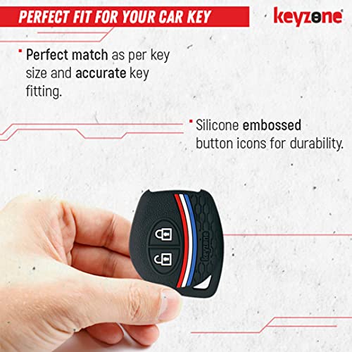 Keyzone Striped Silicone Key Cover for Suzuki Jimny,Fronx,Swift,Dzire,Baleno,Eritga,Grand Vitara,Brezza,e-Vitara,Ciaz,WagonR,Alto,Scross,Ignis 2B Remote Key(Blue) - Image 3