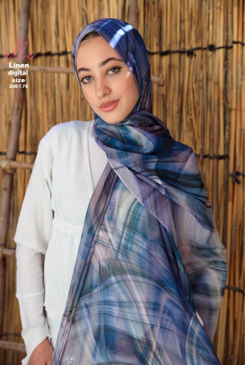 Luxury Cotton Linen Islamic Hijab Scarf for Women – Elegant Design for Daily Wear & Special Occasions – Size 200 × 75 cm