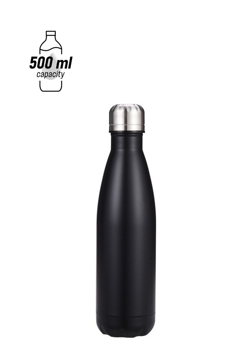 500ml Double-Layer Stainless Steel Insulated Cup Large Capacity Cola Bottle Sports Water Cup Vacuum Flask Simplicity Atmosphere