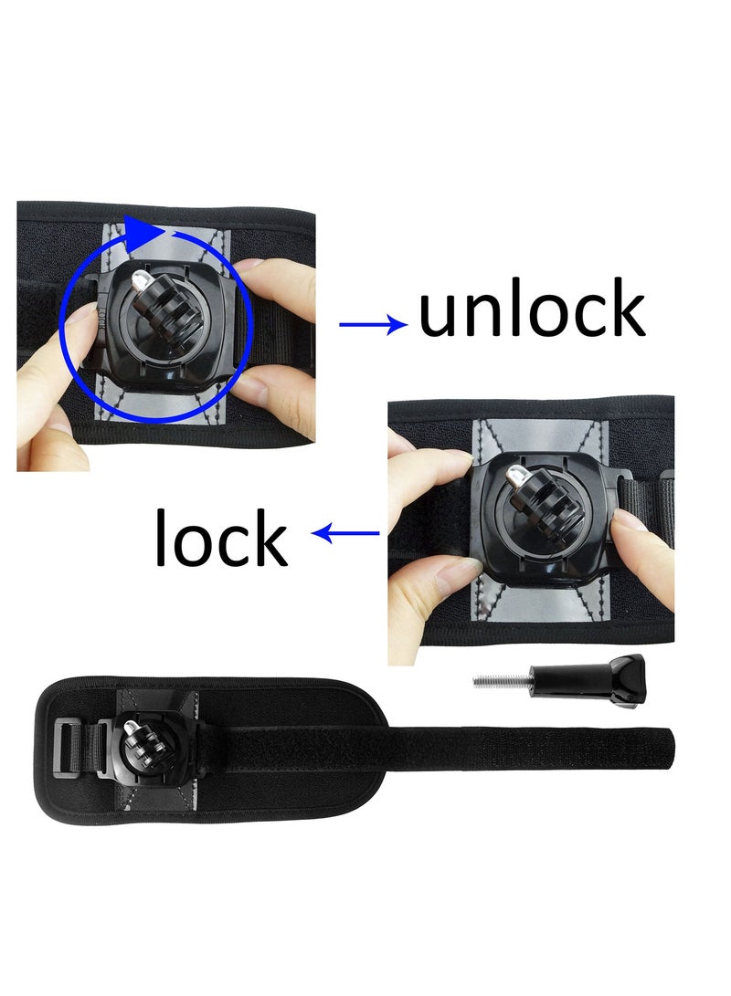 Captaintech Body Mount Bundle Compatible with Gopro Hero 8, 7, 6, 5, Black Session, Hero 4, Session, Black, Silver, 3+, 3, DJI Osmo Action - Chest Harness Mount/Head Strap Mount/Wrist Mount/J-Hook - Image 5