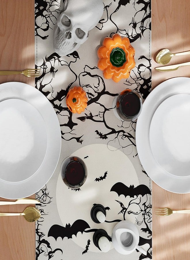 CHAMBERY Halloween Table Runner,72 Inches Spooky Haunted House Bats Tree Ghost Witch Table Runner for Halloween, Table Decoration/Party Dinner Table Decor,Kitchen,Mantel,Bedroom Decoration - Image 5