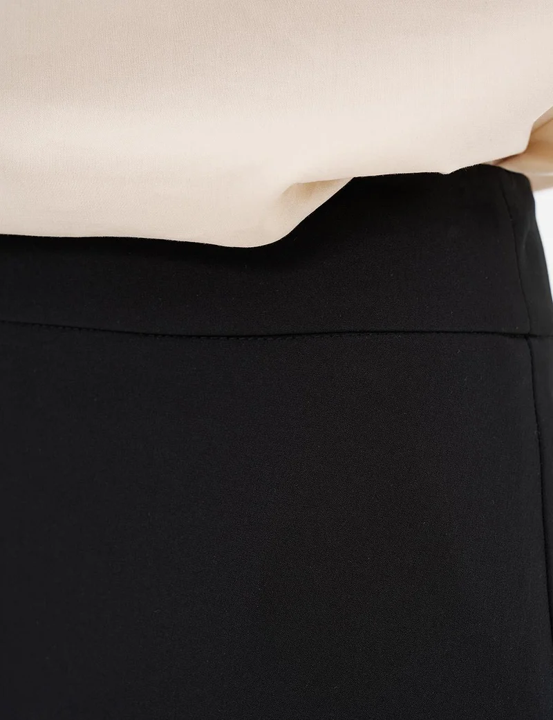 Kayra Skirt with Hidden Slit Detail Black
