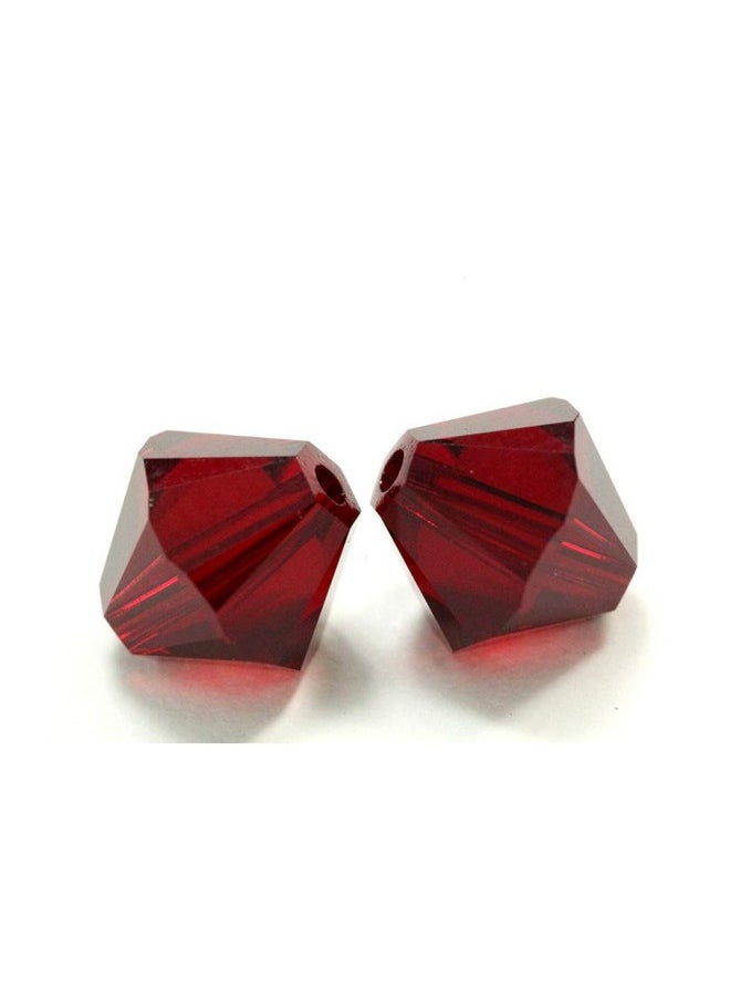 Preciosa 200Pcs Authentic Preciosa 4Mm (0.16 Inch) Small Faceted Bicone Crystal Loose Beads Siam Red Compatible With Swarovski 5301/5328 For Diy Jewelry Making Pre B405  - Image 2