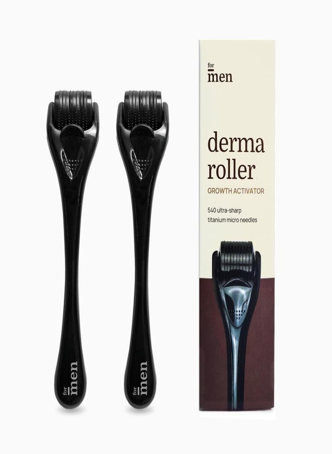 ForMen Growth Activator Facial Roller for Skin & Hair Care | 540 (0.5 mm) Titanium Micro-needles | Reduces Acne Scars, Promotes Skin Aging & Hair Growth | For Men & Women - Pack of 2 - Image 1