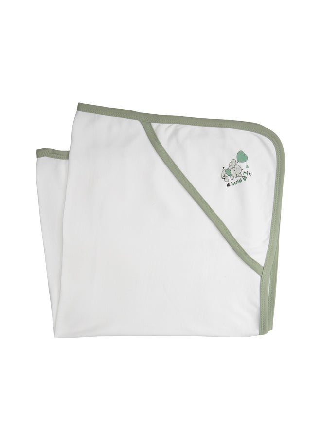 Babies Basic 100% Cotton Blanket, Receiving Blanket For New Born, 75*75Cm , Green  - Image 2