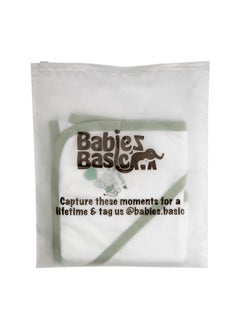 Babies Basic 100% Cotton Blanket, Receiving Blanket For New Born, 75*75Cm , Green  - Image 4