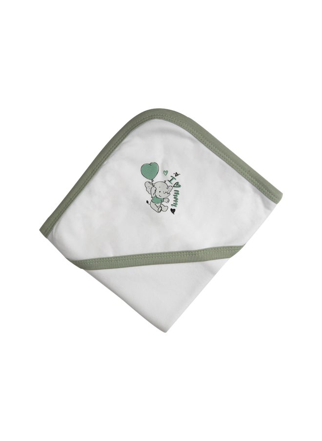 Babies Basic 100% Cotton Blanket, Receiving Blanket For New Born, 75*75Cm , Green  - Image 3