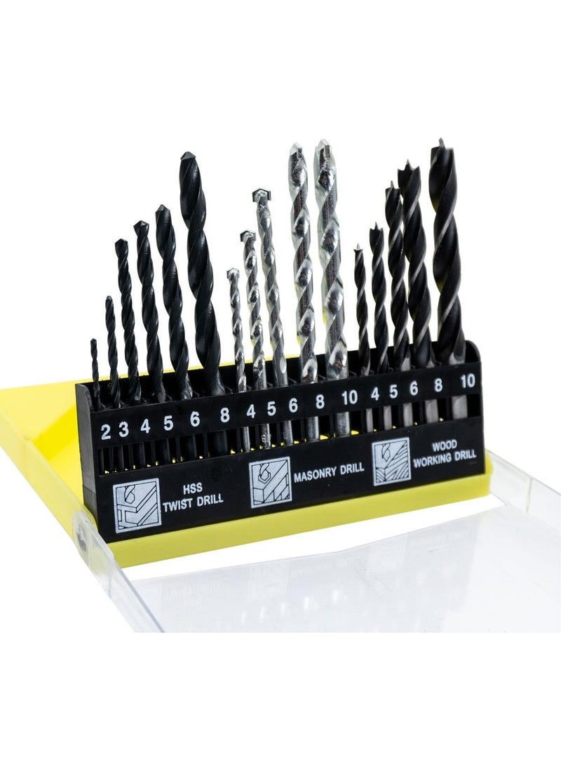 TiTi 5186 Drill Bit Set (Wood-Metal-Concrete) 16 Pieces  - Image 1