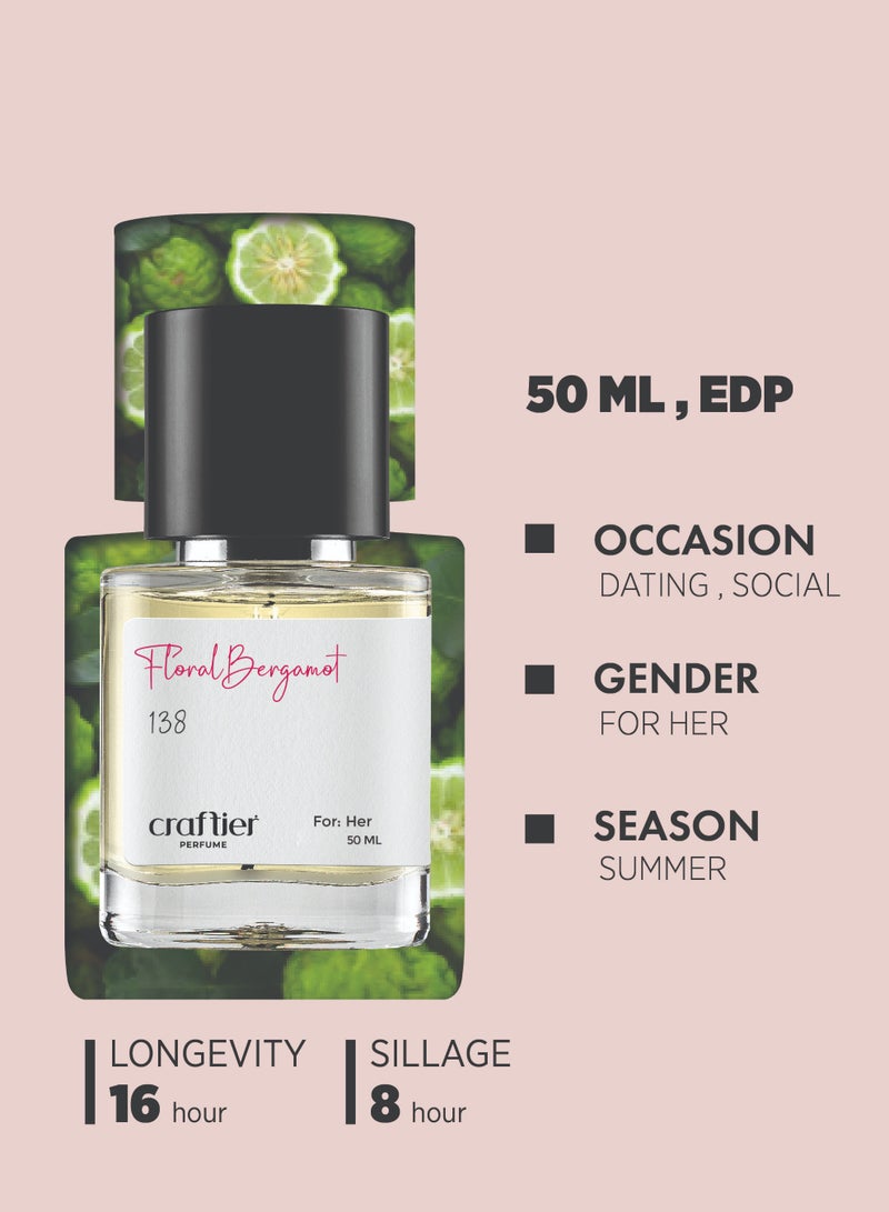 Craftier Perfume FLORAL BERGAMOT - Inspired of-SI PASSIONE ECLAT, Eau De Parfum for Women - 50ml, Long Lasting Floral Fragrance Upto 16 Hrs, Travel Size Women's Perfume - Image 3