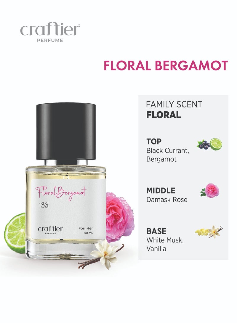 Craftier Perfume FLORAL BERGAMOT - Inspired of-SI PASSIONE ECLAT, Eau De Parfum for Women - 50ml, Long Lasting Floral Fragrance Upto 16 Hrs, Travel Size Women's Perfume - Image 3