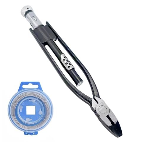 WINTOWIN 9 Inch Reversible Wire Twister Pliers with 50ft Stainless Steel Twist Safety Lock Grip Wire 032 Left and Right Twists Automotive Wire Tools for Mechanics - Image 1