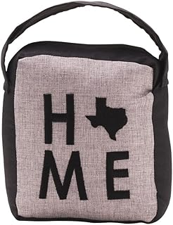 Elements Texas Home Sentiment Fabric Door Stopper, Gray and Black - Image 1