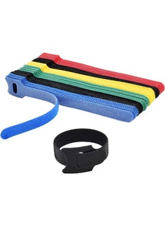 60PCS Fastening Cable Ties Reusable, Premium 6-Inch Adjustable Cord Ties, Microfiber Cloth Cable Management Straps Hook Loop Cord Organizer Wire Ties Reusable (Assorted Colors)