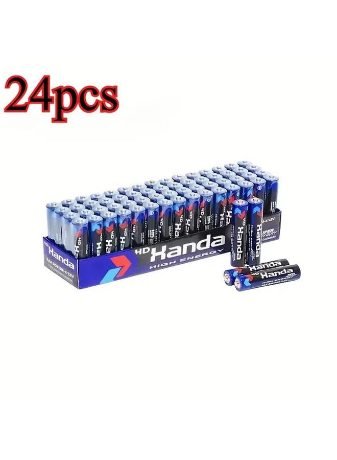 Blue 24pcs Low Consumption AA AAA 1 5V Carbon Batteries for Remote Alarm Clock Toy - Image 1