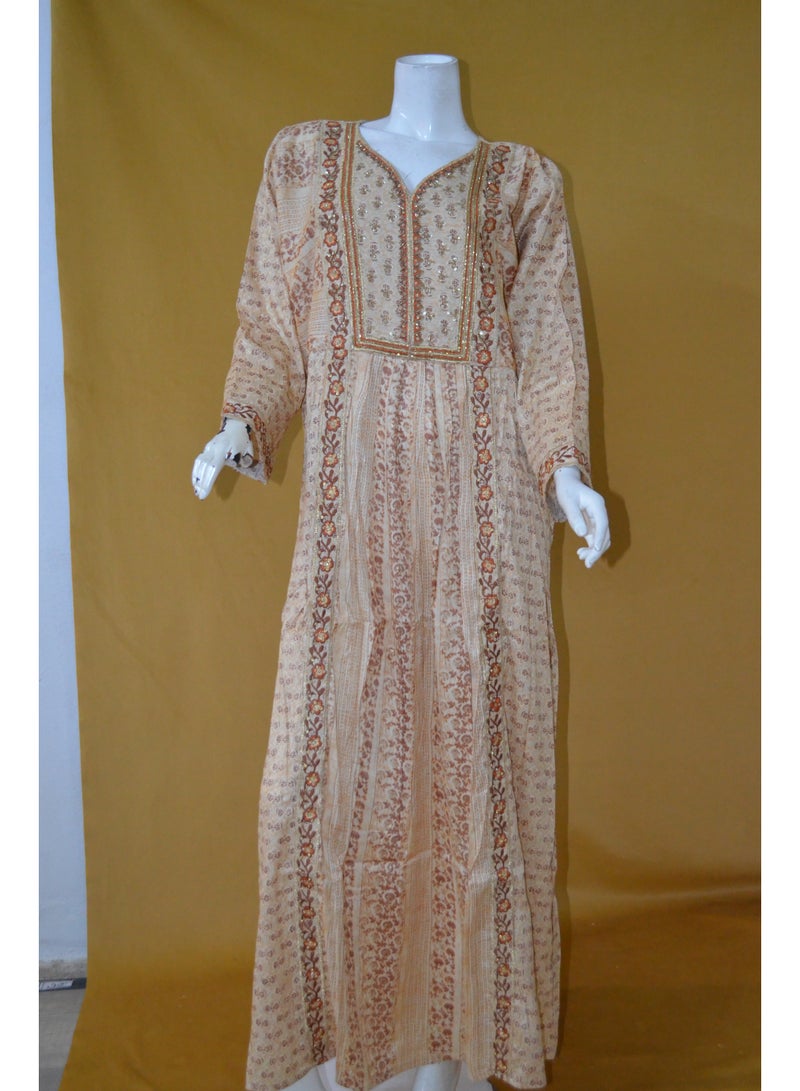 Zainah Elegant Women's Jalabiya – Modest Evening & Party Dress with Embroidery, Long Sleeves, and Adjustable Side Strips - Image 1