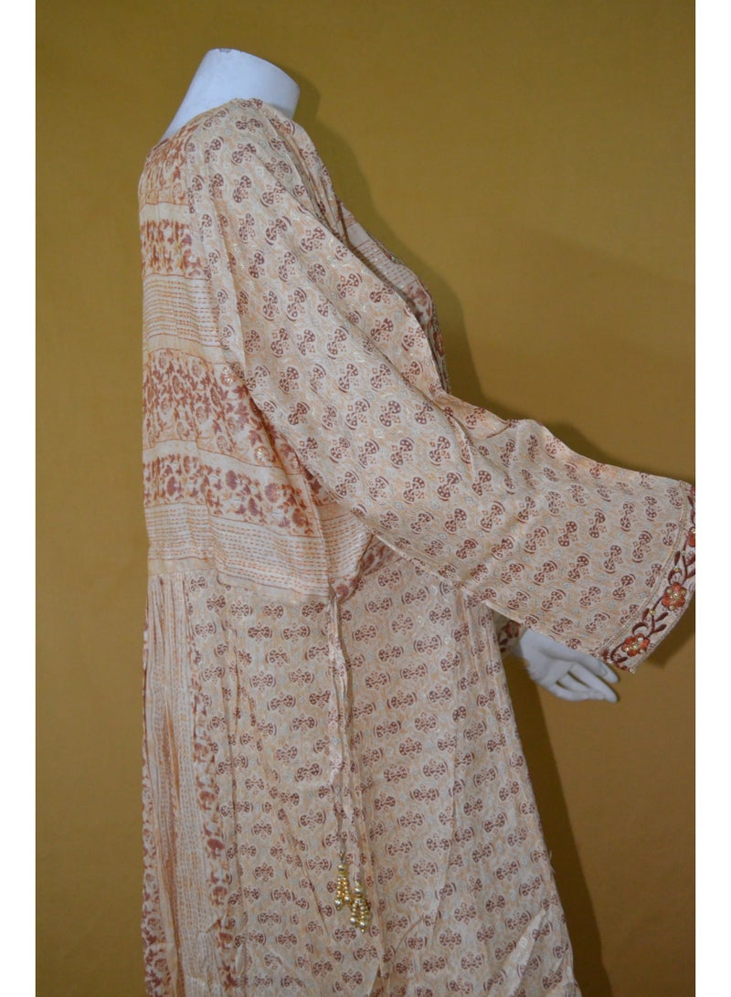 Zainah Elegant Women's Jalabiya – Modest Evening & Party Dress with Embroidery, Long Sleeves, and Adjustable Side Strips - Image 2