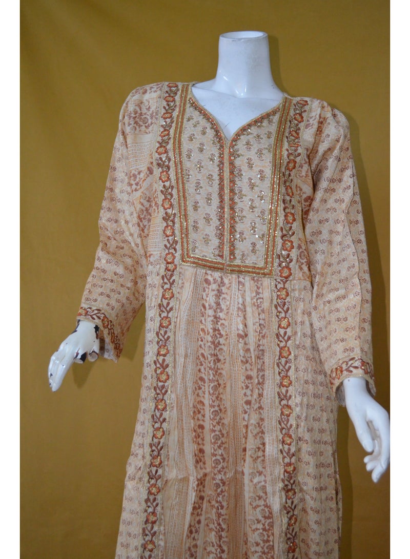 Zainah Elegant Women's Jalabiya – Modest Evening & Party Dress with Embroidery, Long Sleeves, and Adjustable Side Strips - Image 3