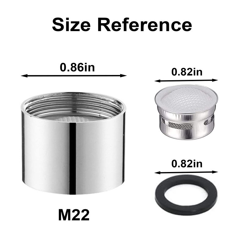 ESPETIO Faucet Aerator Female Thread Chrome Solid Brass Kitchen Sink Aerator And Bathroom Sink Filter 55/64In Aerator For Sink Faucet With Gasket For Kitchen And Bathroom(4Pcs) - Image 2