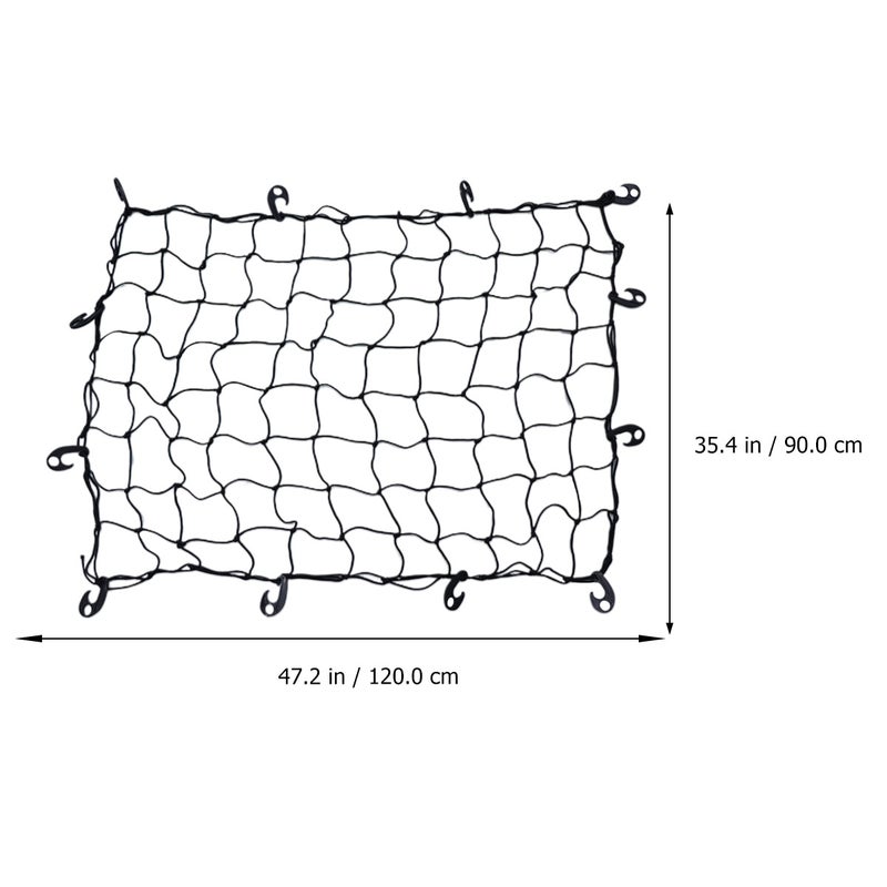 1pc Car Roof Net Roof Luggage Net Low Profile Rack Suitcase Net Hook-Belt(Black)120x90cm - Image 1
