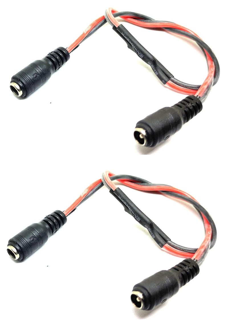 INVENTO 2 قطع موصل DC أنثوي إلى أنثوي 55 مم × 21 مم كابل طاقة بطول 300 مم سلك سيليكون 20 AWG لمشاريع CCTV DIY - Image 1