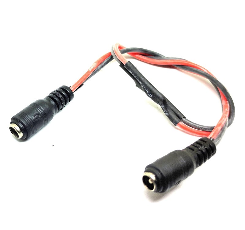 INVENTO 2 قطع موصل DC أنثوي إلى أنثوي 55 مم × 21 مم كابل طاقة بطول 300 مم سلك سيليكون 20 AWG لمشاريع CCTV DIY - Image 2