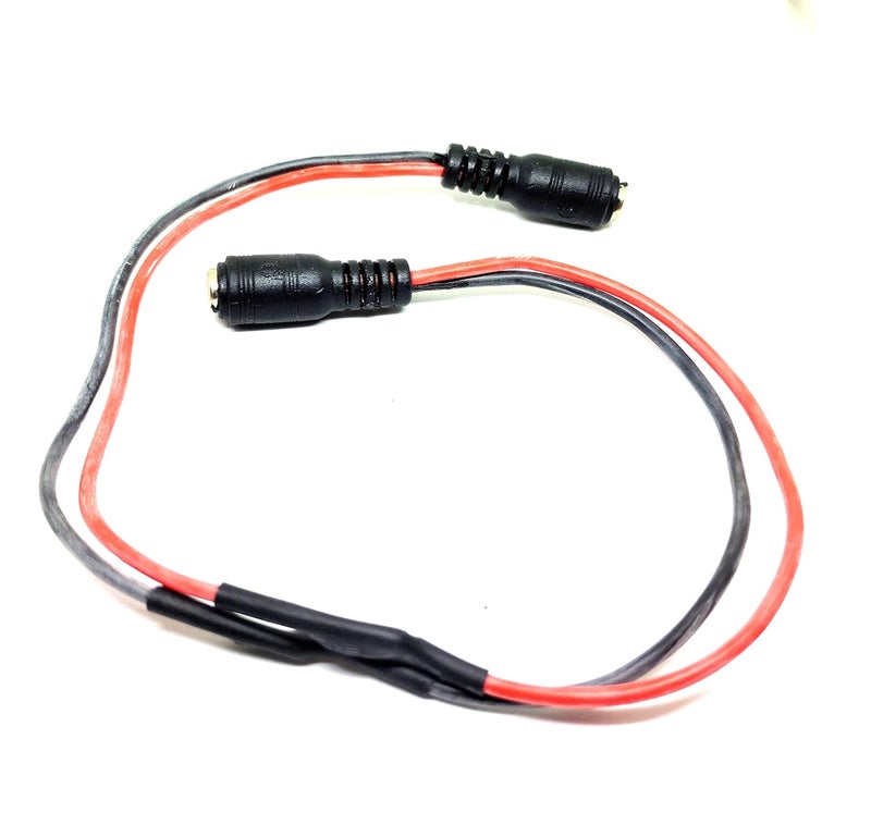 INVENTO 2 قطع موصل DC أنثوي إلى أنثوي 55 مم × 21 مم كابل طاقة بطول 300 مم سلك سيليكون 20 AWG لمشاريع CCTV DIY - Image 3
