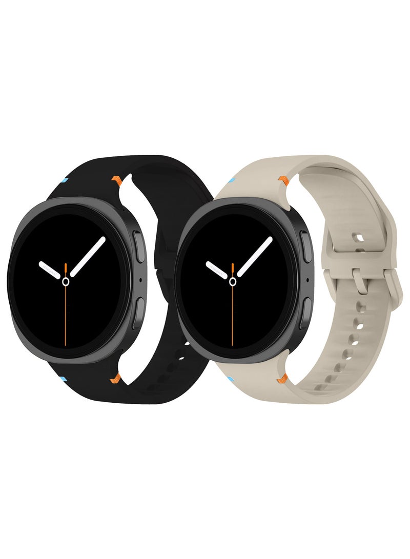 CATANES 2Packs Sport Band for Galaxy Watch 8 40mm 44mm and Watch 8 Classic 46mm, Silicone Replacement Strap, M/L Size - Image 2