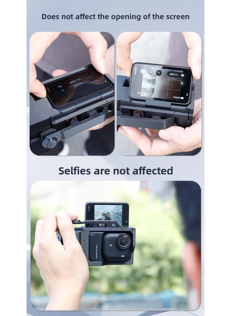 Quick Release Shooting Handle Bracket Compatible with Insta360 Go Ultra, Handheld Grip Mount with Control Button and Wrist Strap, Portable Vlogging Accessory - Image 4