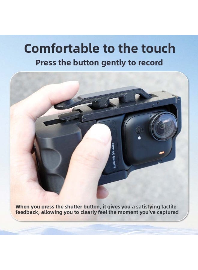 Quick Release Shooting Handle Bracket Compatible with Insta360 Go Ultra, Handheld Grip Mount with Control Button and Wrist Strap, Portable Vlogging Accessory - Image 5
