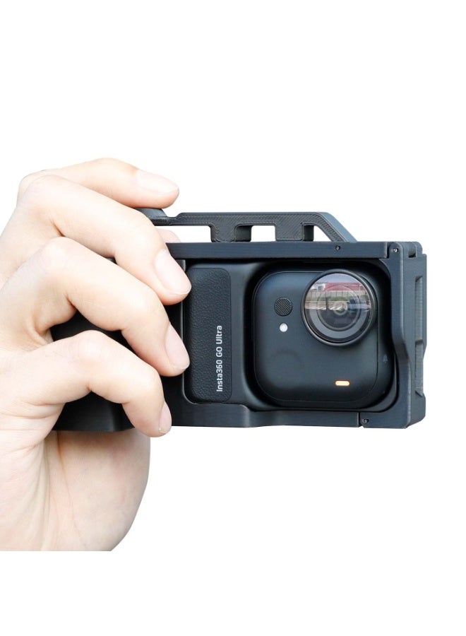 Quick Release Shooting Handle Bracket Compatible with Insta360 Go Ultra, Handheld Grip Mount with Control Button and Wrist Strap, Portable Vlogging Accessory - Image 1