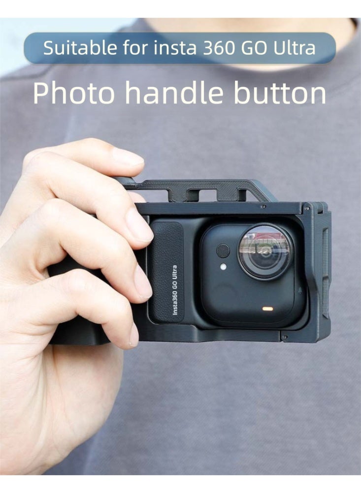 Quick Release Shooting Handle Bracket Compatible with Insta360 Go Ultra, Handheld Grip Mount with Control Button and Wrist Strap, Portable Vlogging Accessory - Image 2